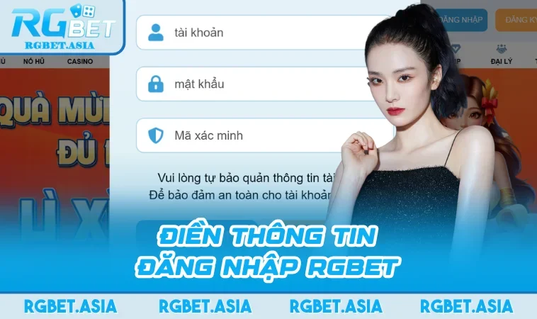 Điền thông tin đăng nhập RGBET